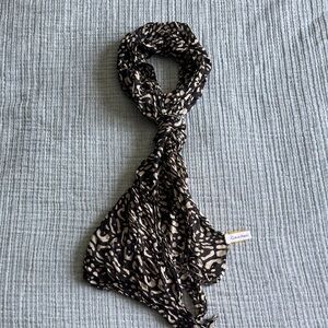 Calvin Klein Black and Cream Geometric Scarf